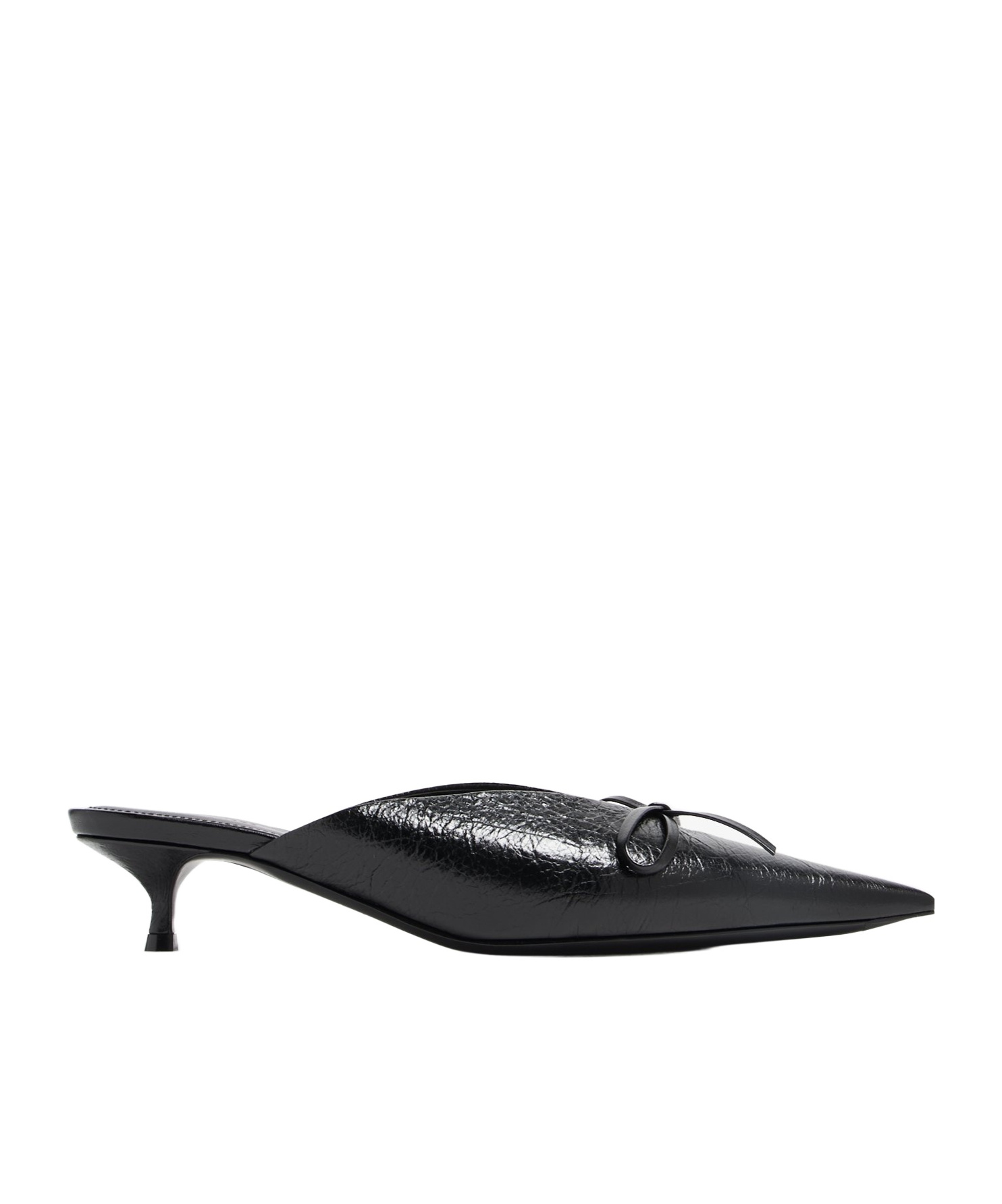 Balenciaga Knife Bow 40 Leather Mules In Black