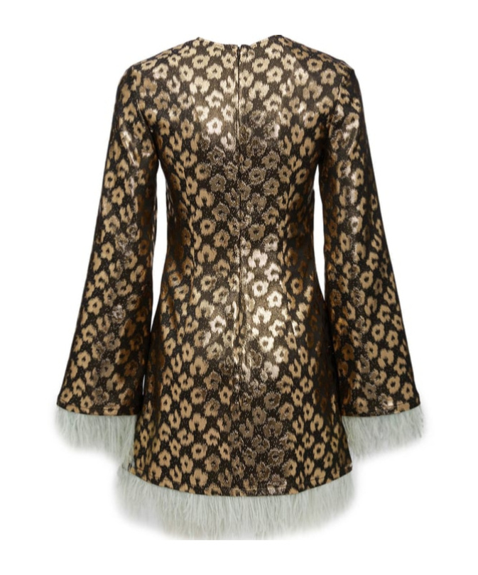 La Doublej Twiggy Dress (with Feathers) In Brown