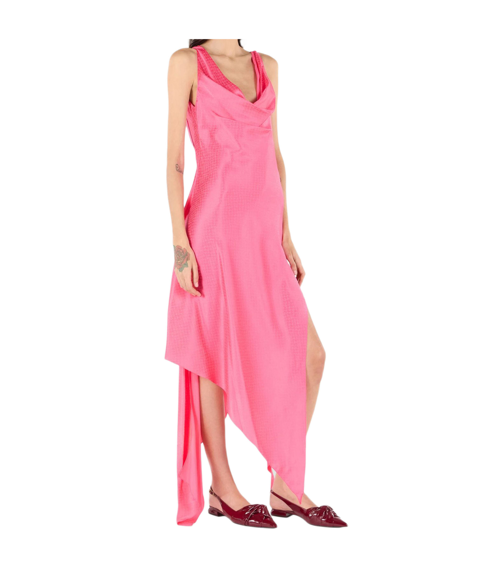ROBERTO CAVALLI SILK MIDI DRESS