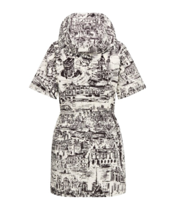 Dior Short Hooded Dress In Gray