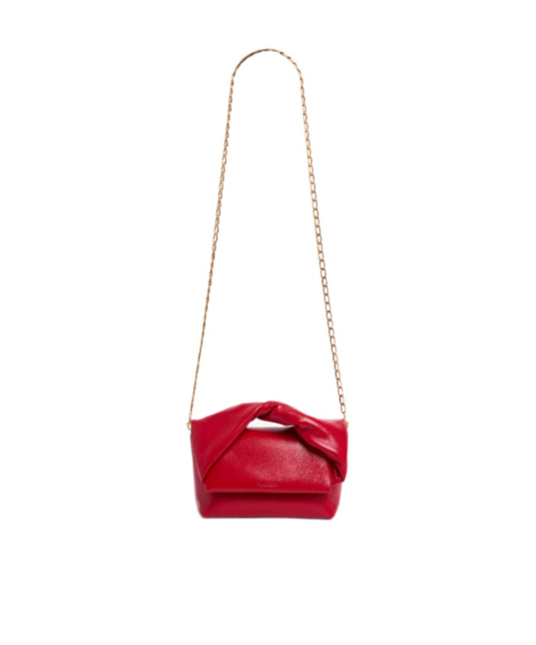 Jw Anderson Twister Small Leather Crossbody Bag In Red