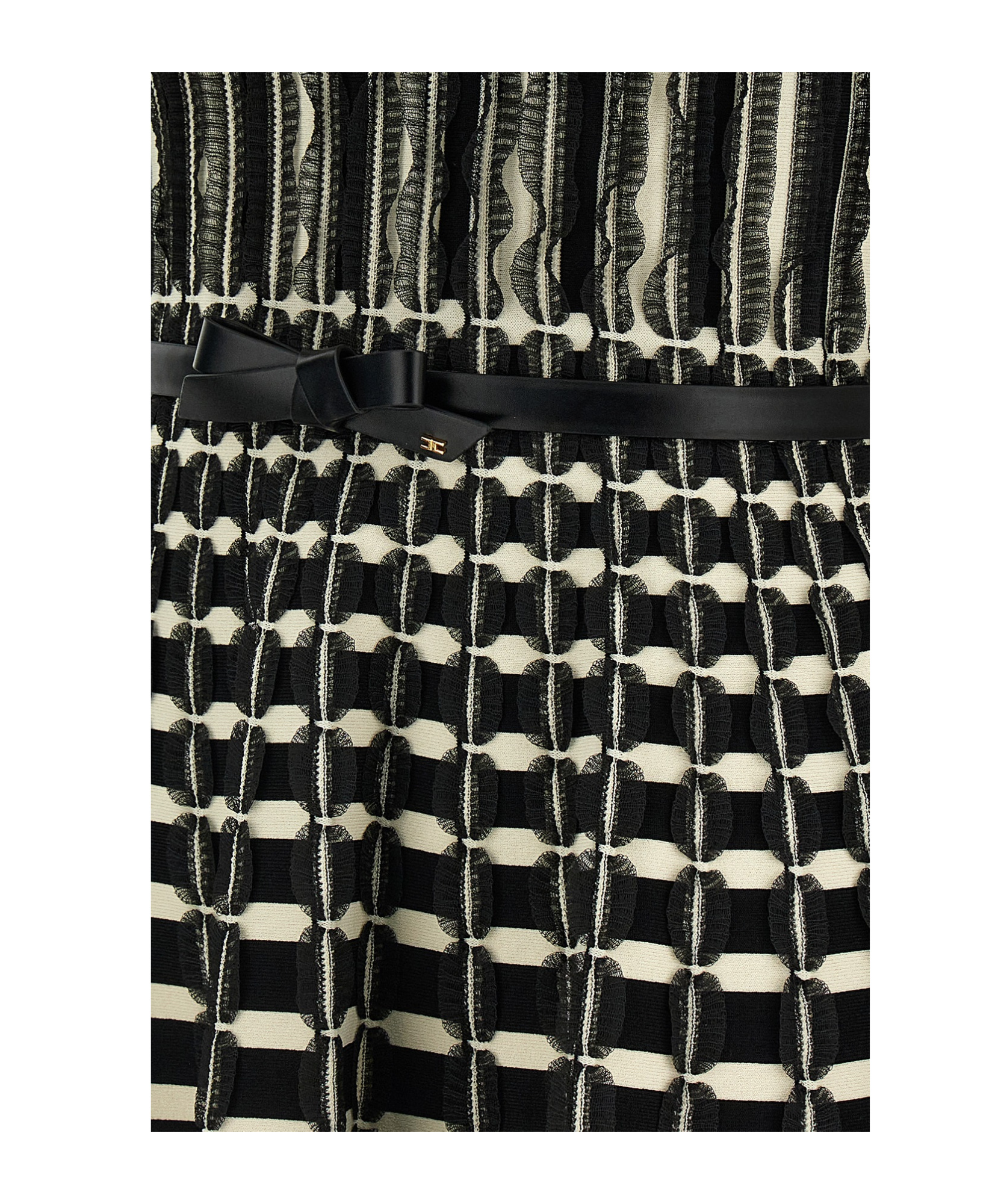 ELISABETTA FRANCHI VISCOSE DRESS WITH MICRO-RUFFLES
