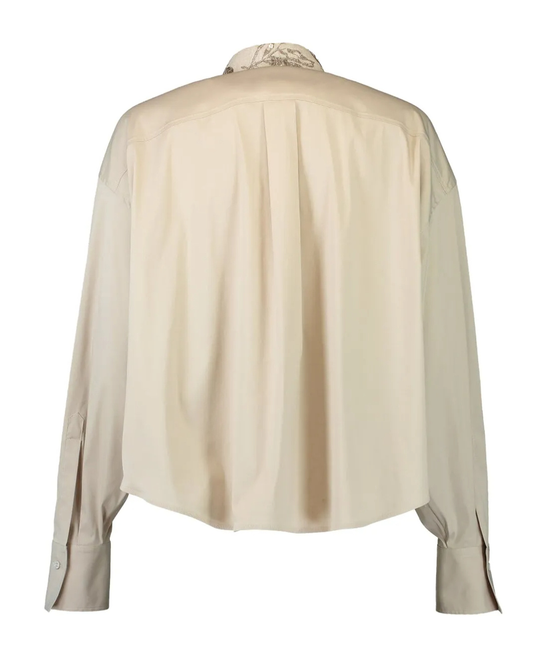 Brunello Cucinelli Embroidered Collar Shirt In Nude