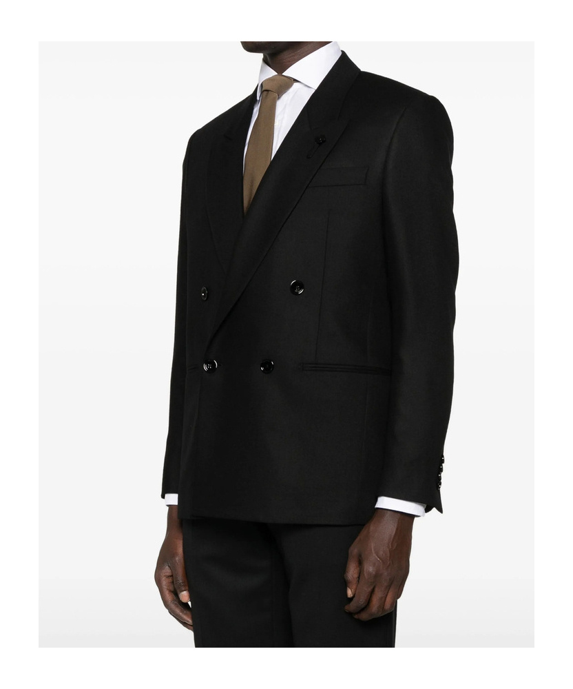 Lardini Double-breasted Blazer In Black