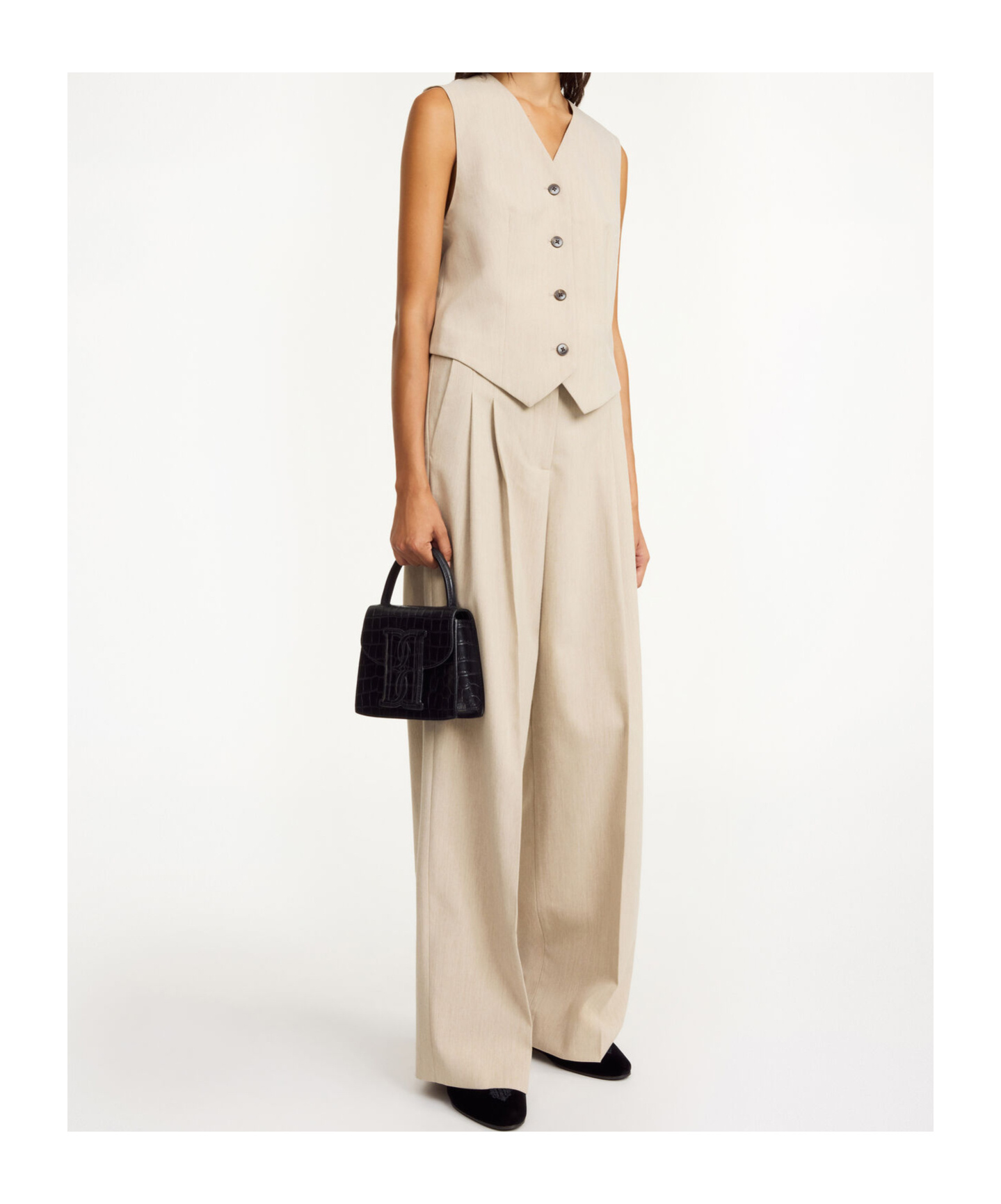 By Malene Birger Occa Viscose Waistcoat In Neutral