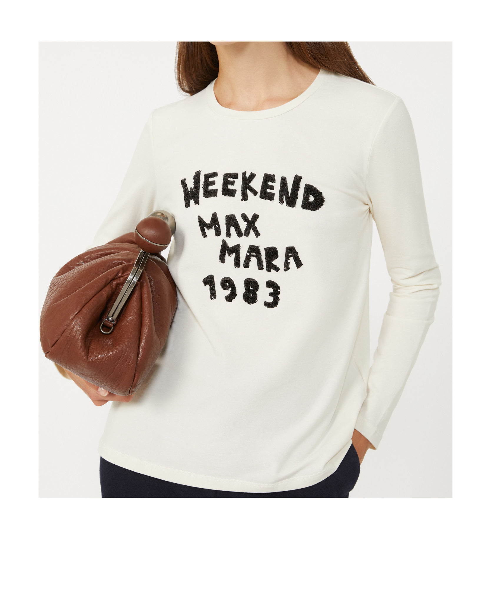 Weekend Max Mara Long-sleeved T-shirt In White