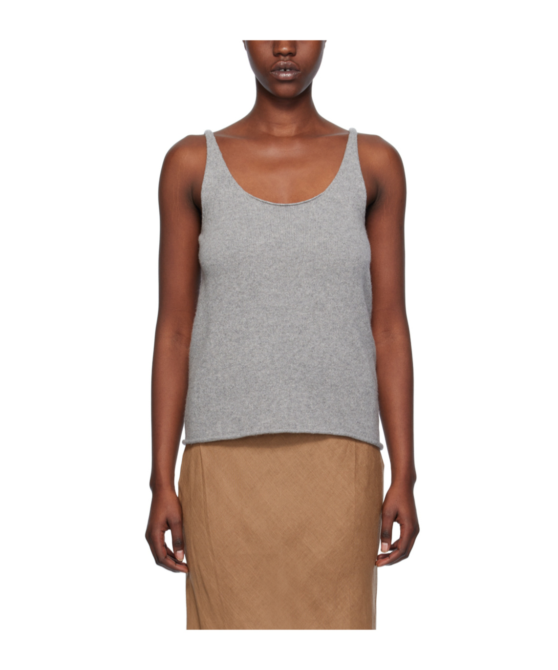 Baserange Curled Design Vest In Brown