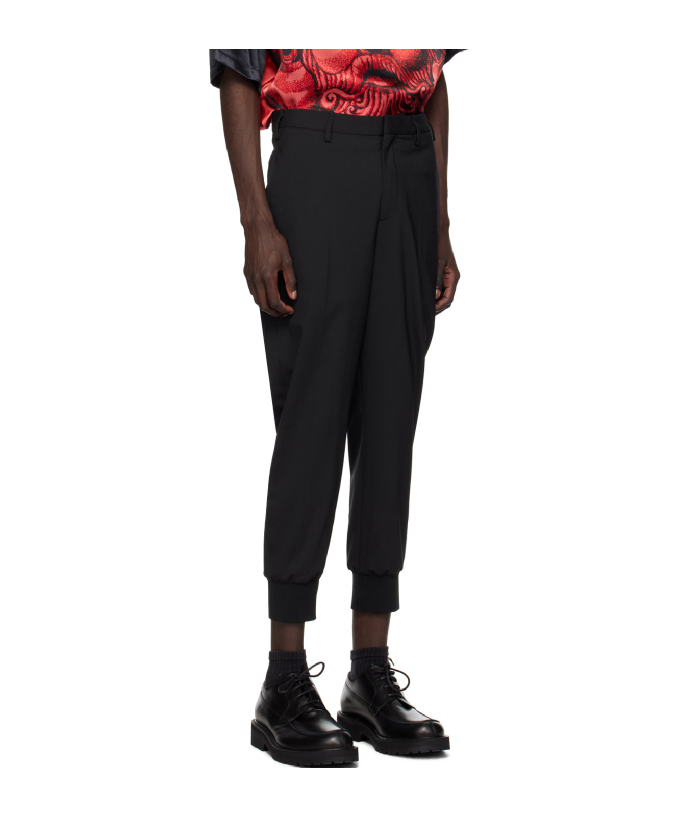 Neil Barrett Virgin Wool Blend Jack Slim Fit Casual Pants In Black