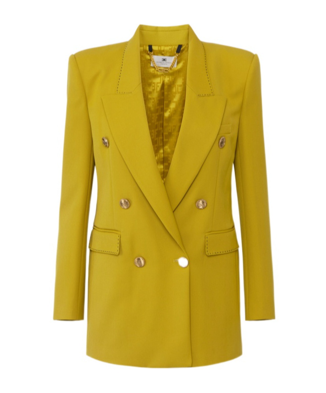 Elisabetta Franchi Double-breasted Blazer In Brown