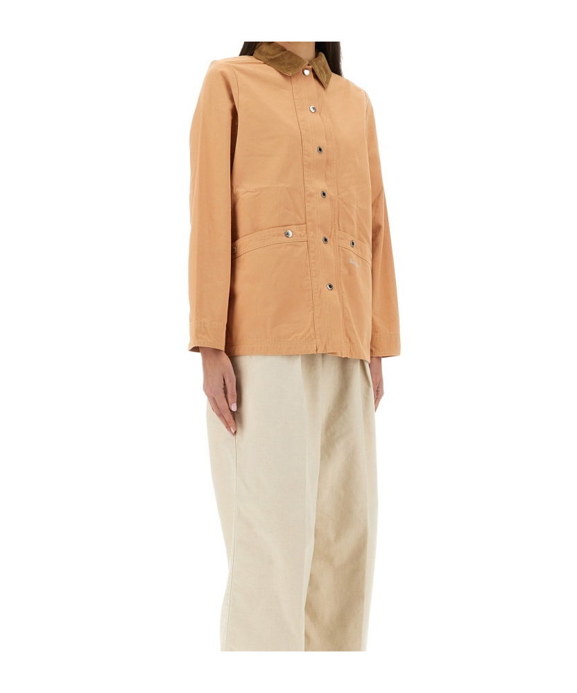 Barbour Collared Contrast Jacket Pockets In Nude