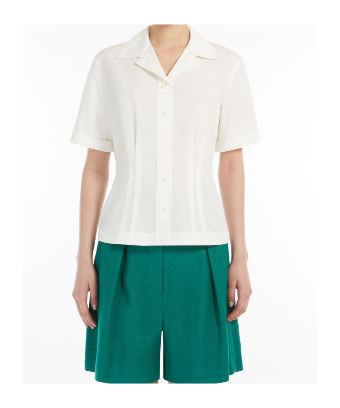 Weekend Max Mara Button-up Short-sleeved Top In White