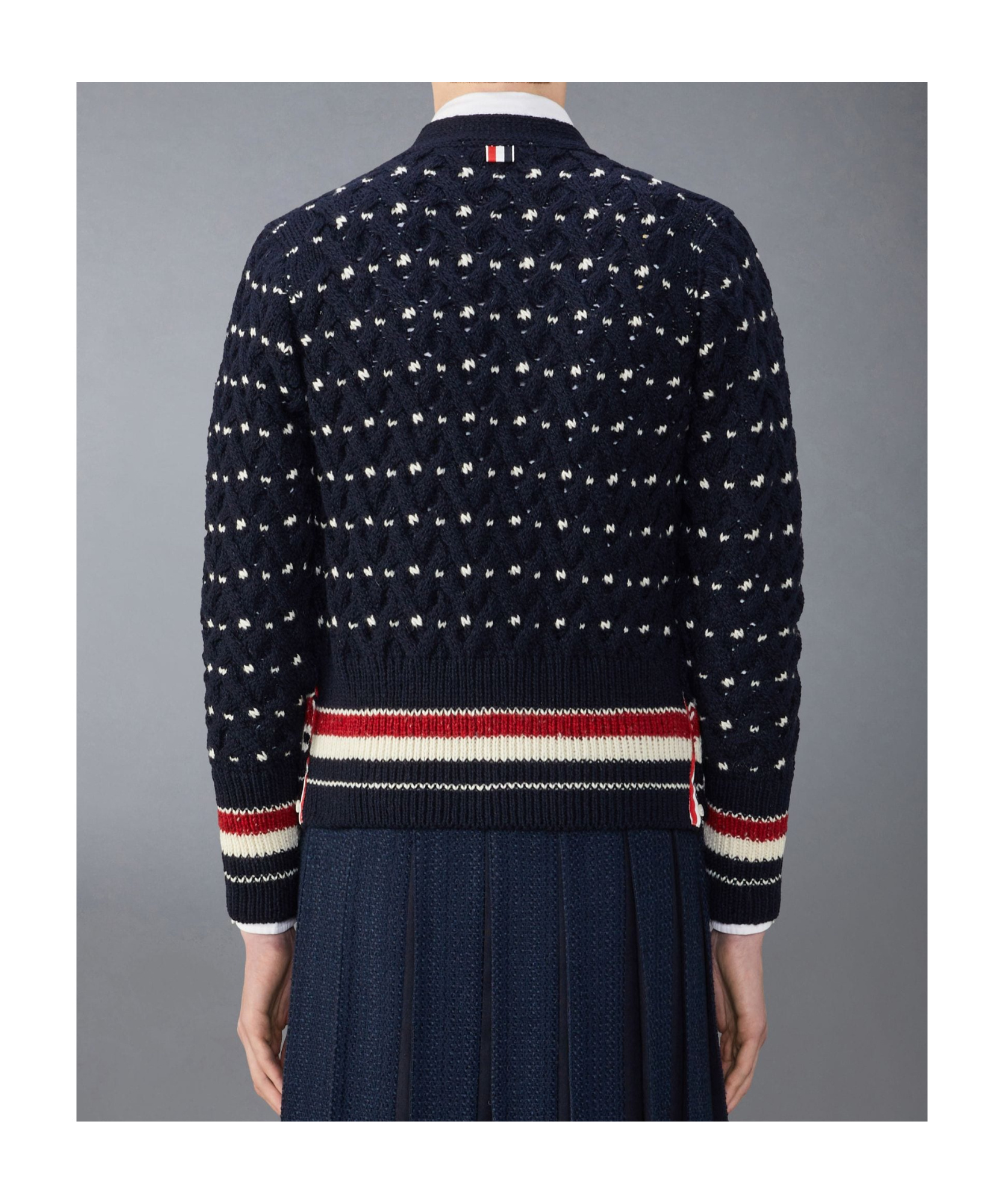 Thom Browne All Over Cable Stitch Classic Cardigan In Black