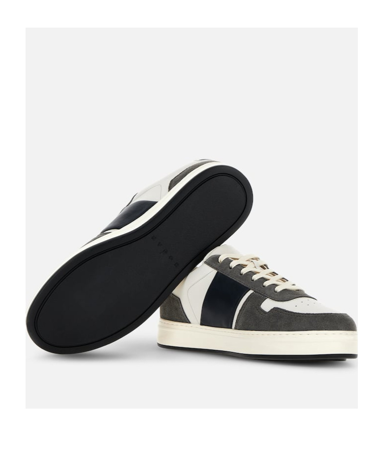 Hogan Smooth And Suede Leather H-tv Sneakers. In White