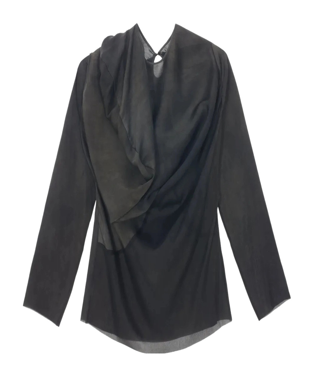 Uma Wang Draped Asymmetric Blouse In Blue