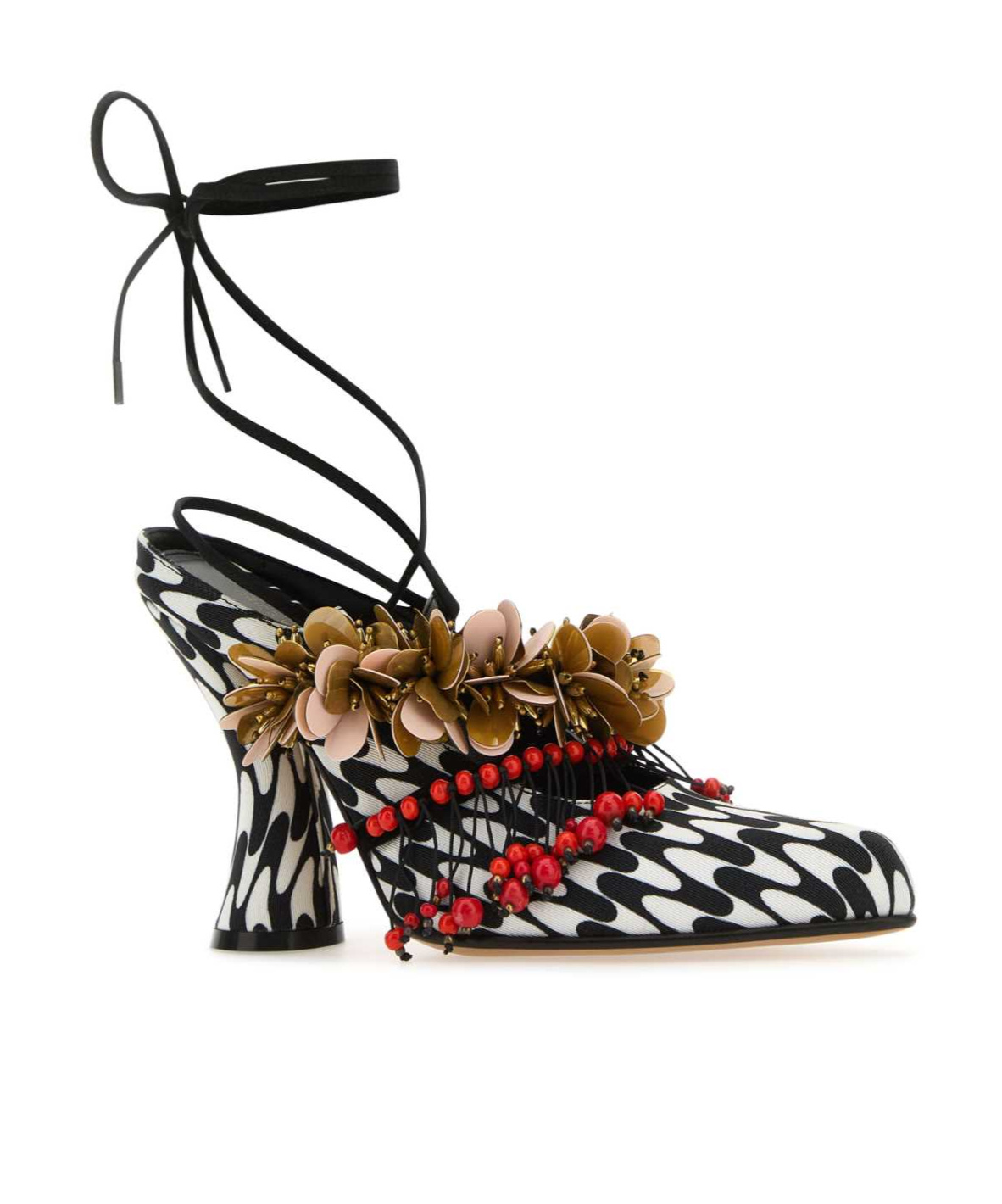 Dries Van Noten Printed Décolleté With Sequ In Black