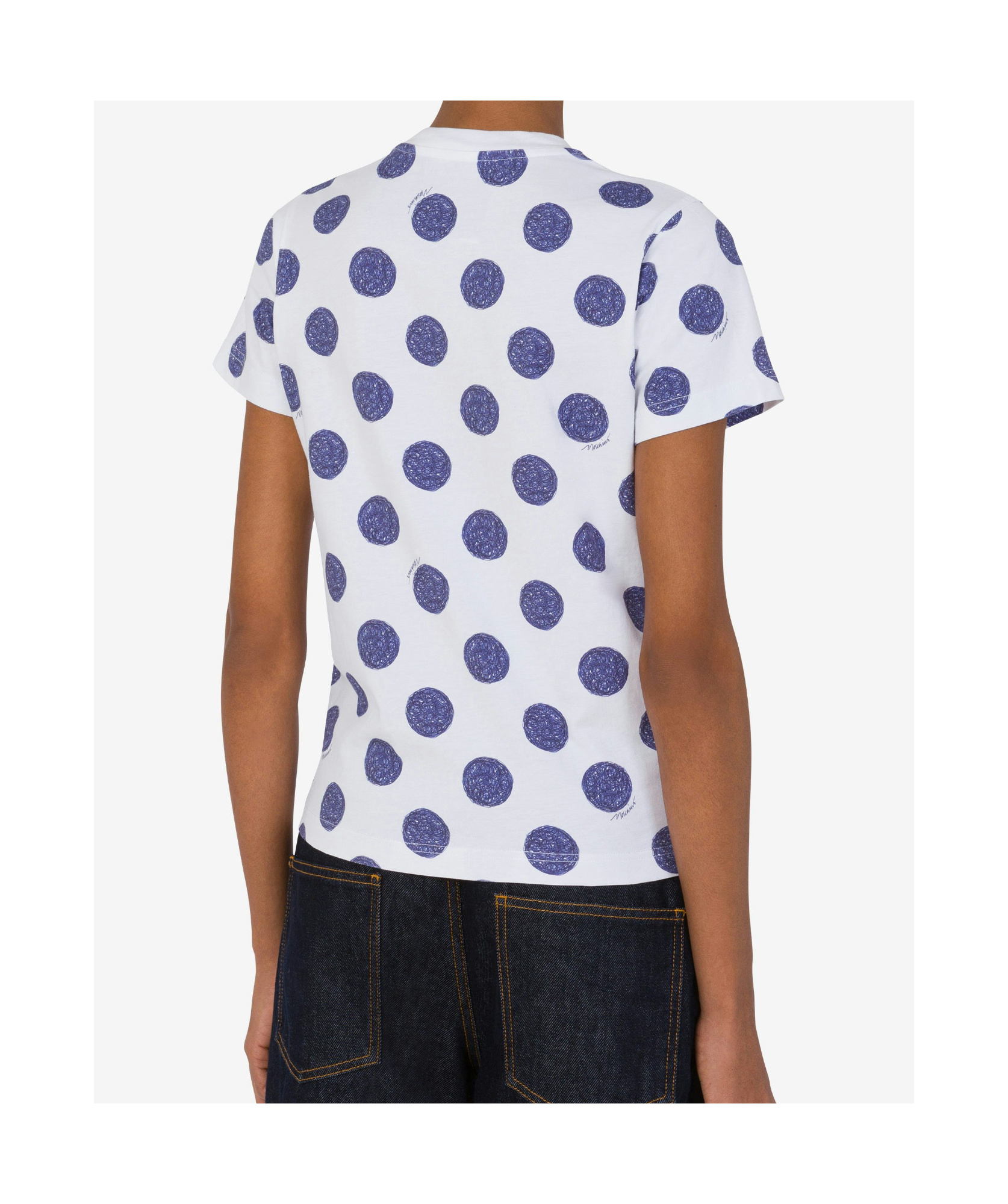 Shop Moschino Polka Dot-print T-shirt In White