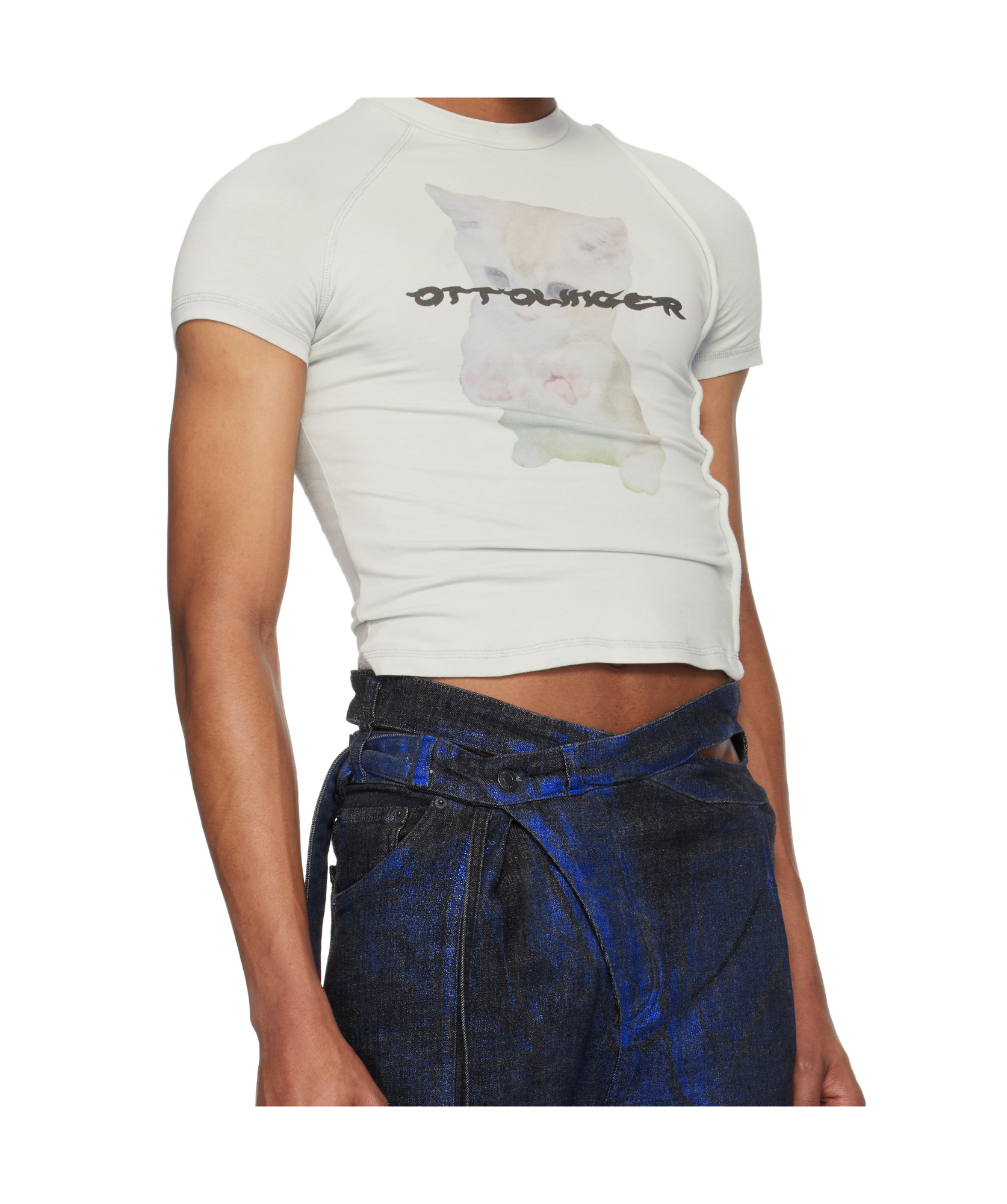 Ottolinger Gray Deconstructed T-shirt In White