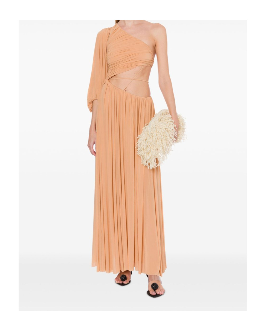 Philosophy Di Lorenzo Serafini Pink Cut-out Gown  In Brown