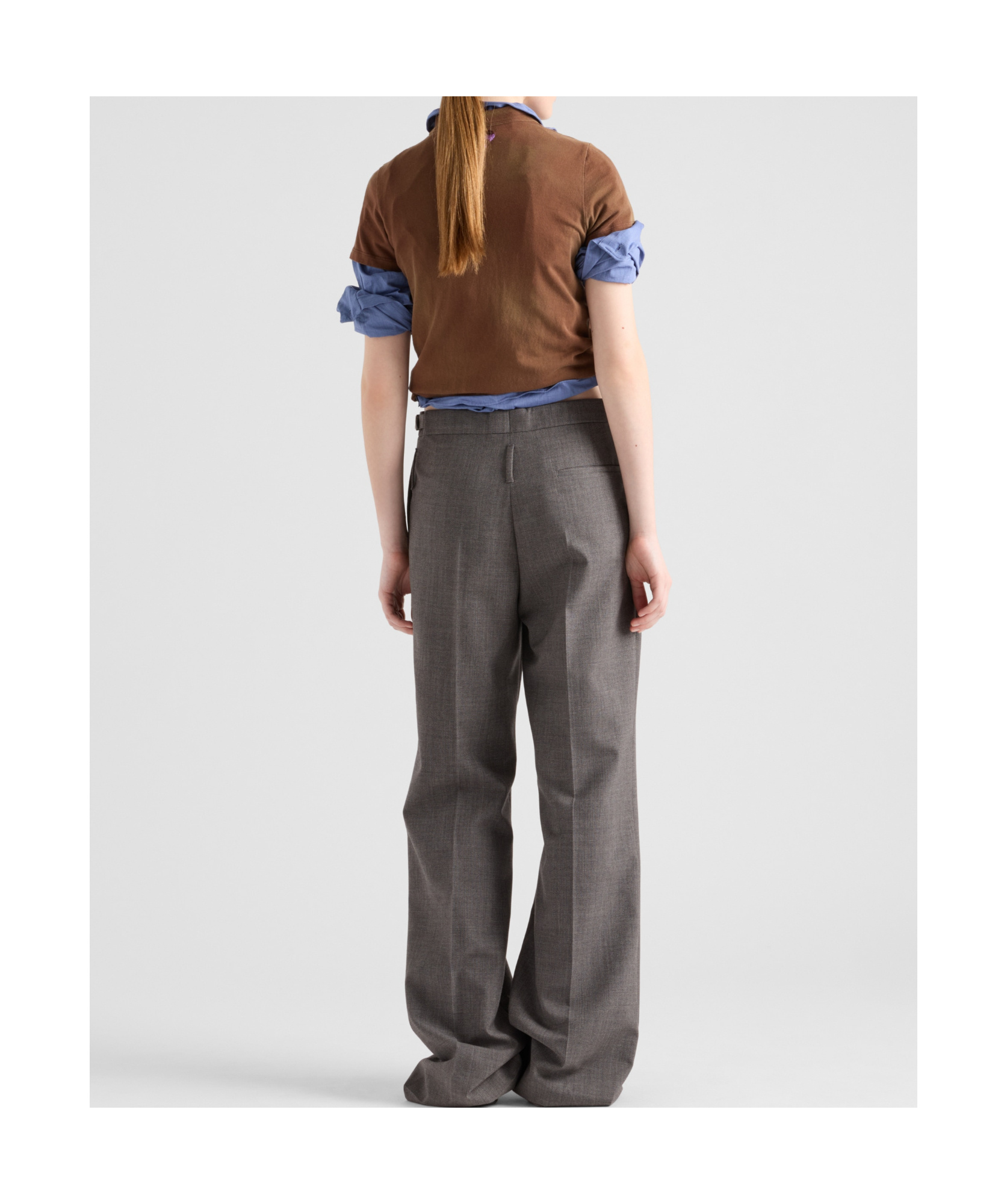 Prada Item O-neck Short-sleeved T-shirt In Brown