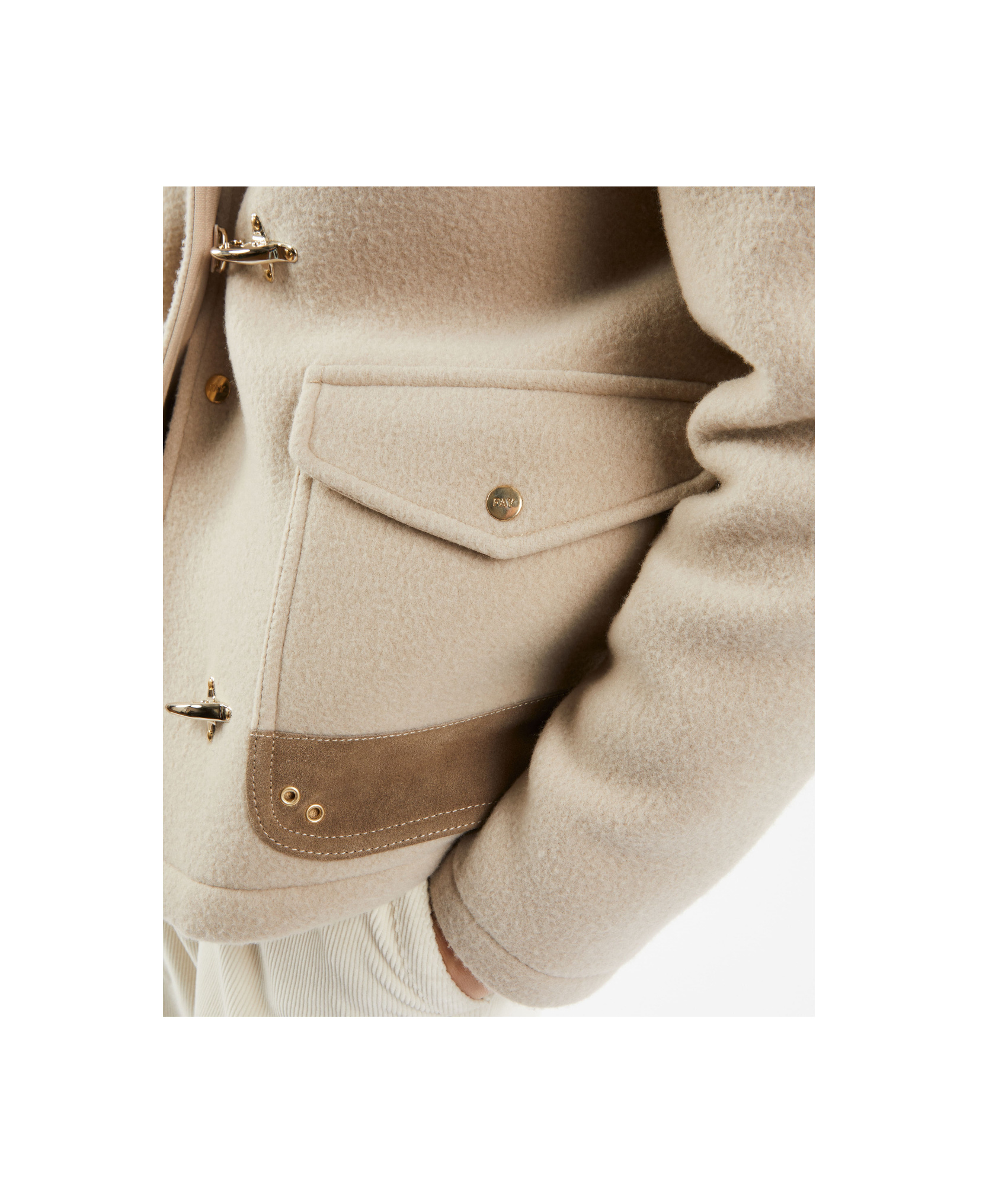 Fay Long-sleeved Casual Jacket In Nude