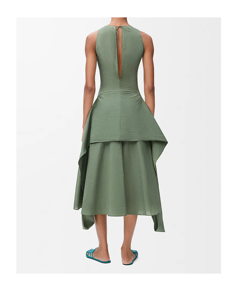 Loewe Draped Tie-waist Midi Dress