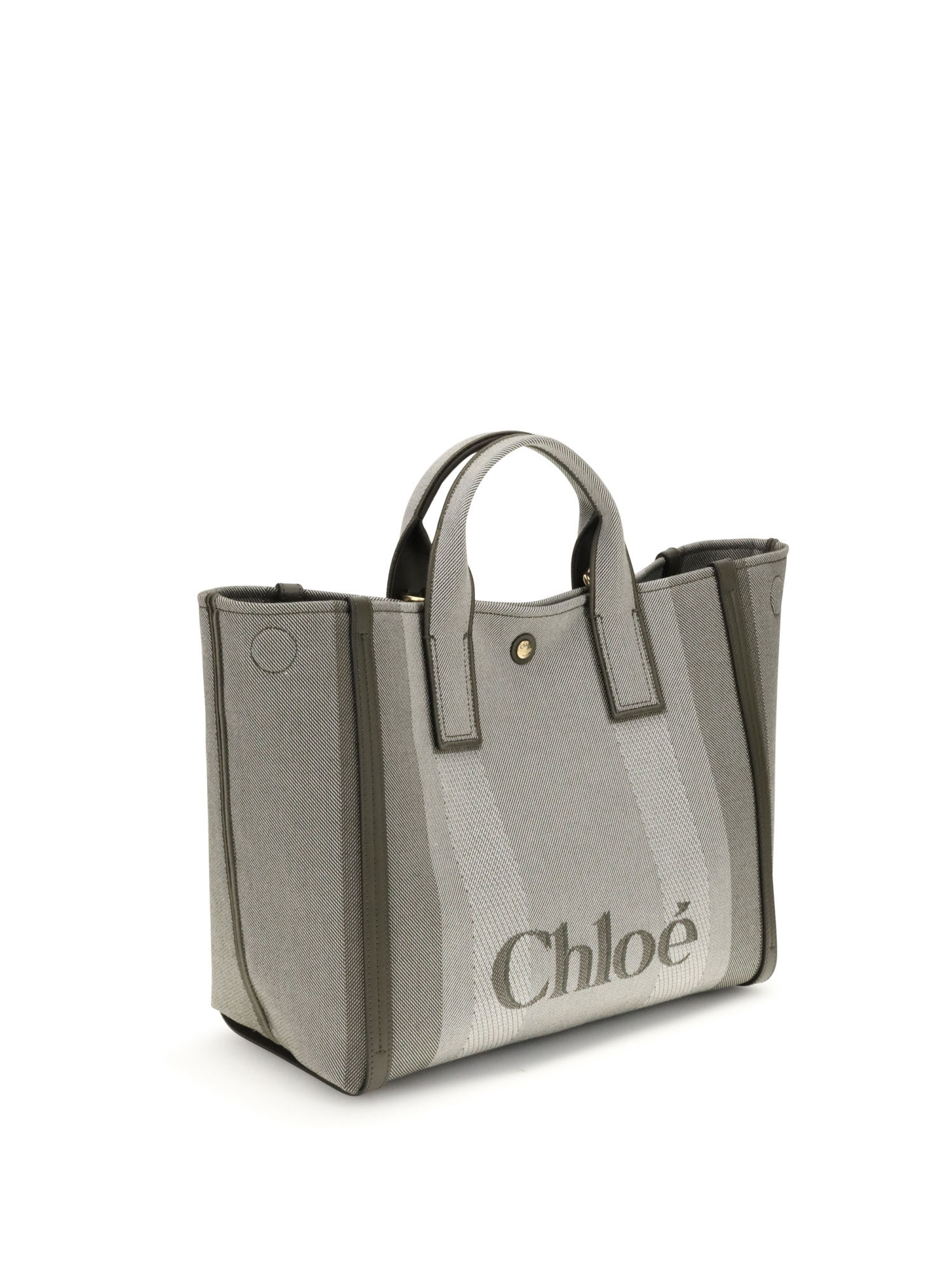 Chloé Carry Logo Detailed Large Tote Bag In Gray