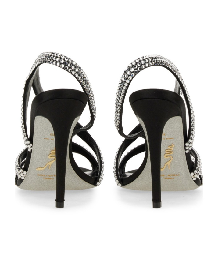 René Caovilla 105mm Lisa Sandals In Black