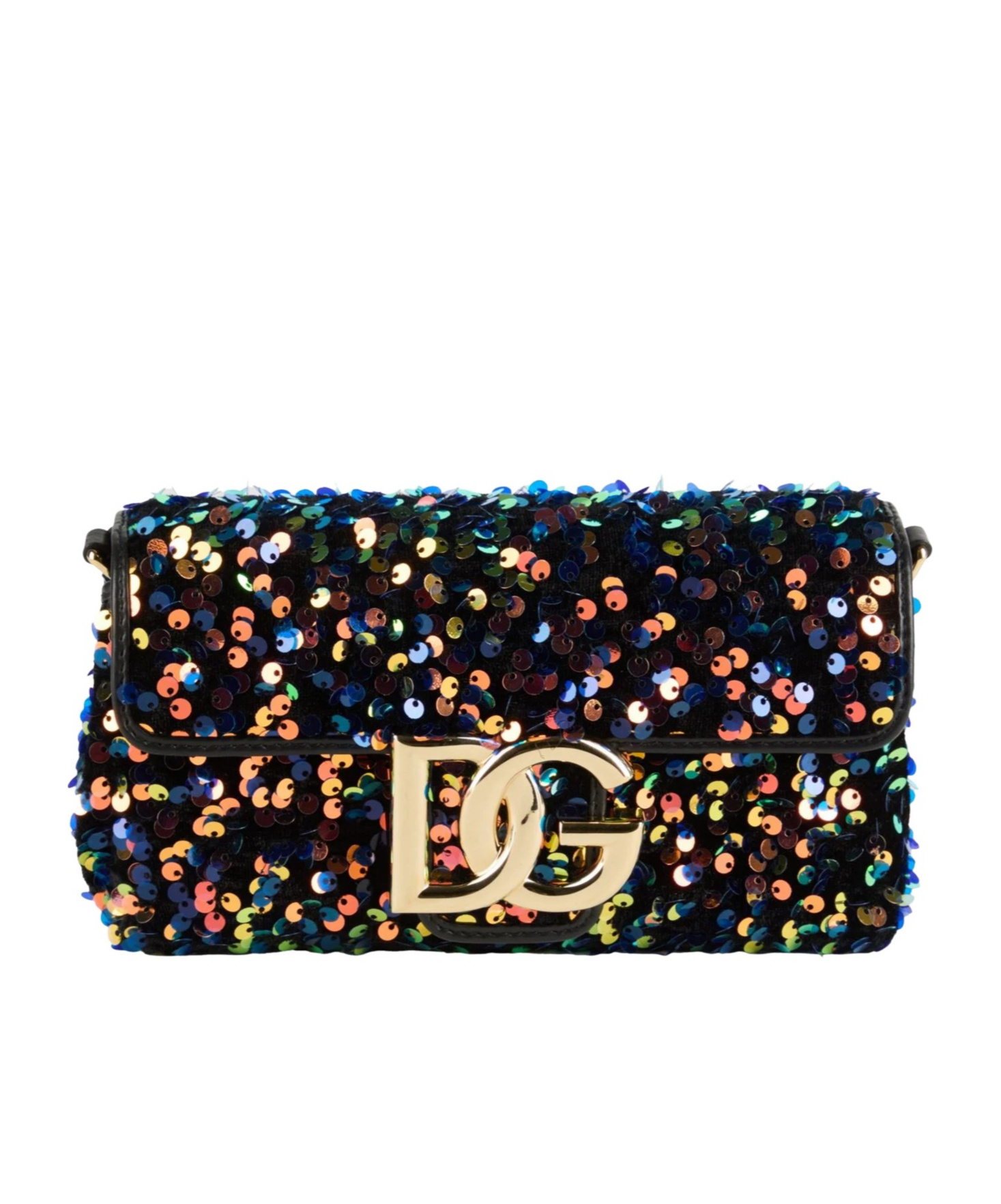 Dolce & Gabbana Mini Iridescent Clutch Bag In Black