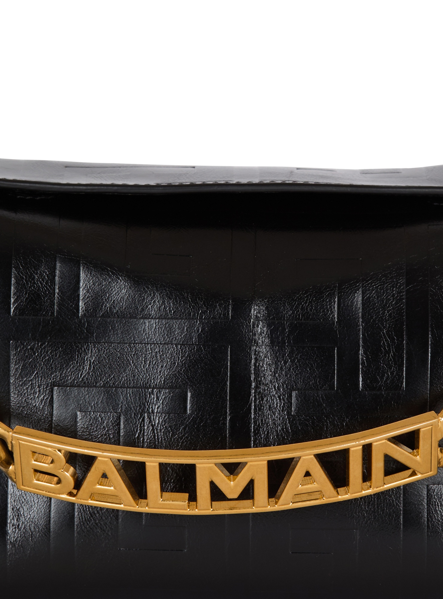 BALMAIN 1945 SOFT CLUTCH IN CRINKLED CALFSKIN LEATHER