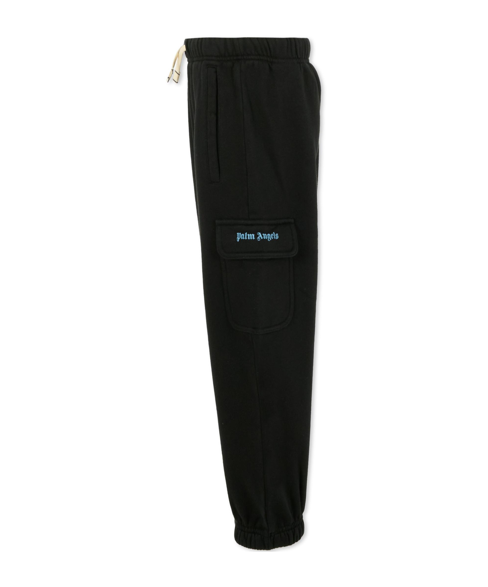 Palm Angels Drawstring Cargo Trousers In Black