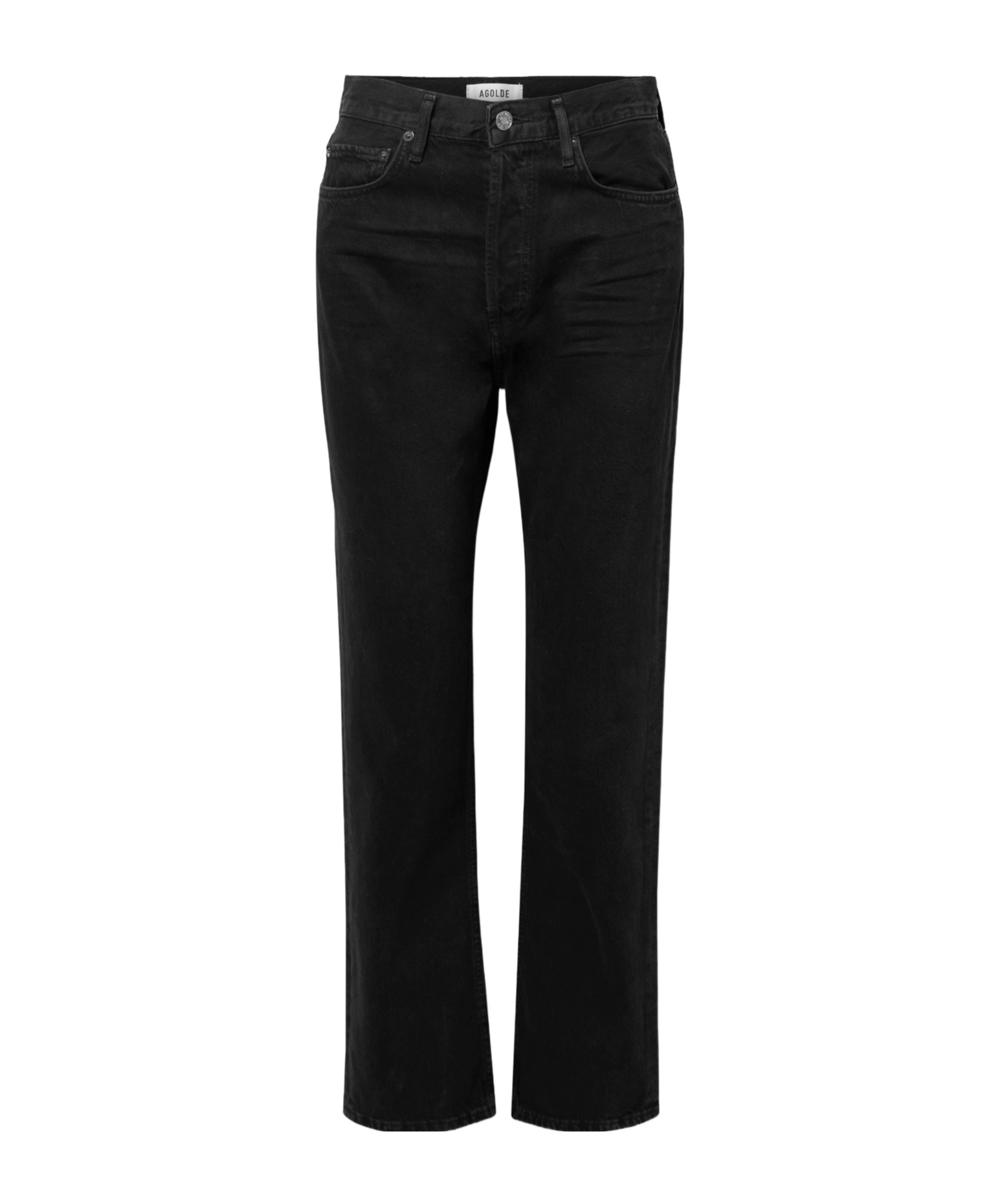 Agolde High Waist Straight Jeans In Black