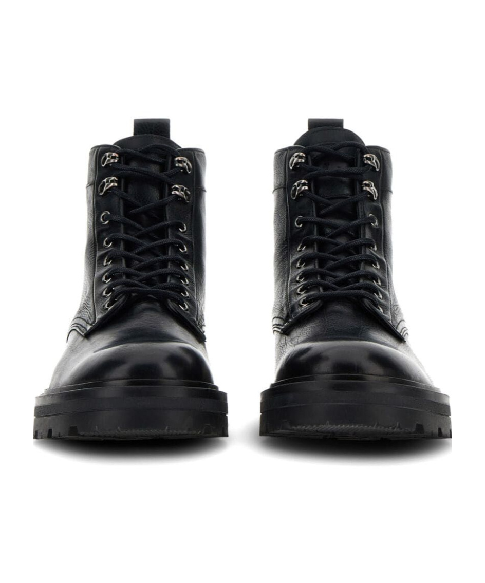 Hogan H673 Combact Boots Shoes In Black