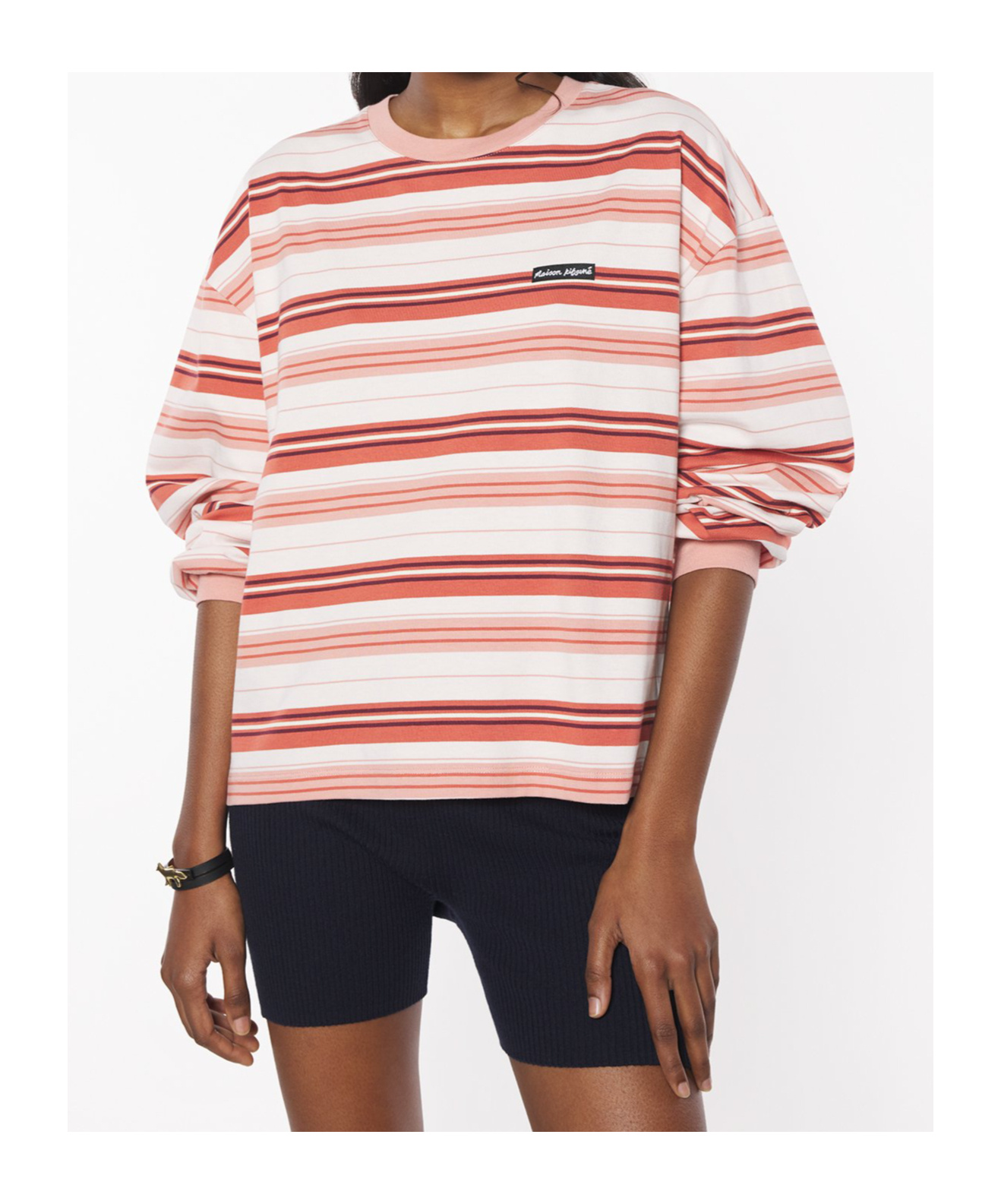 Shop Maison Kitsuné Striped T-shirt