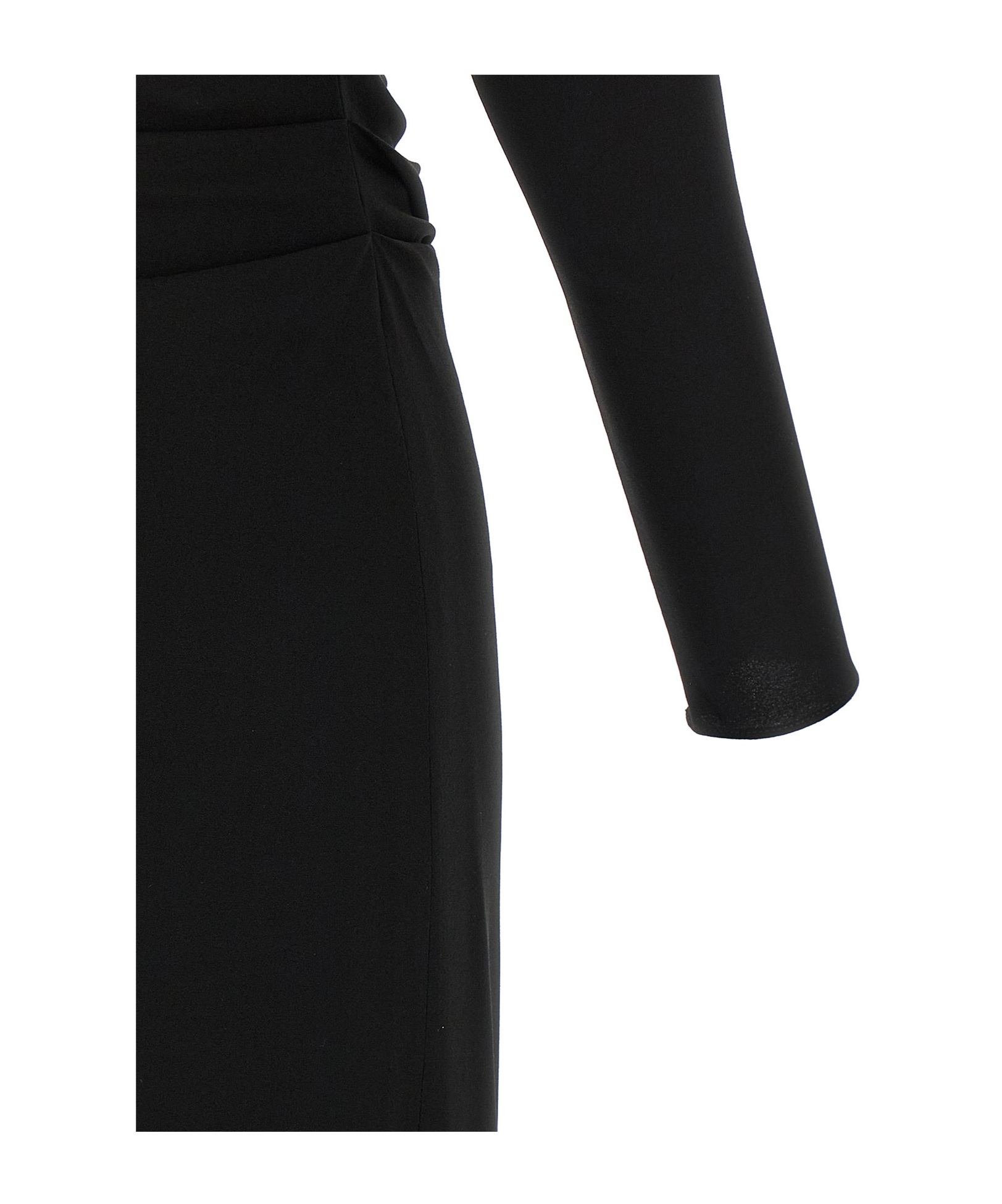 Dolce & Gabbana Draped V-neckline Midi Length Dress In Black
