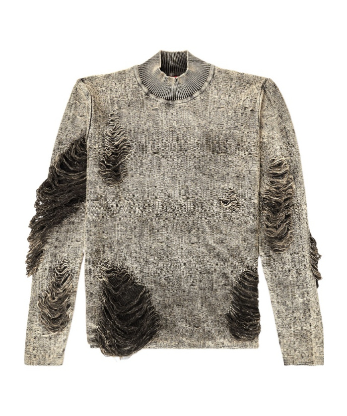Diesel Destroyed Jumper With Floating Yarns In Multi