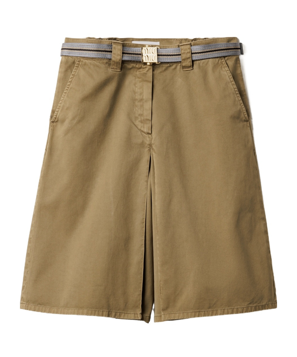 Miu Miu Logo Embroidered Mini Skirt In Green