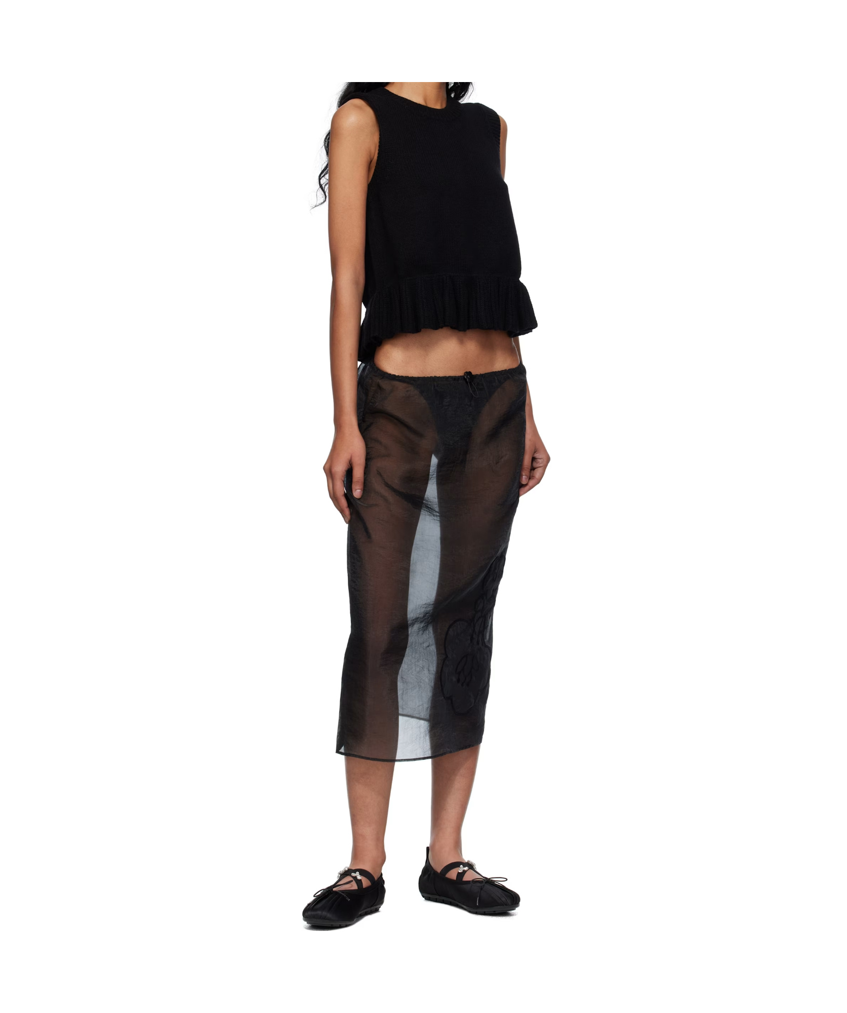 Cecilie Bahnsen Bill Vest Recycled Cashmere In Black