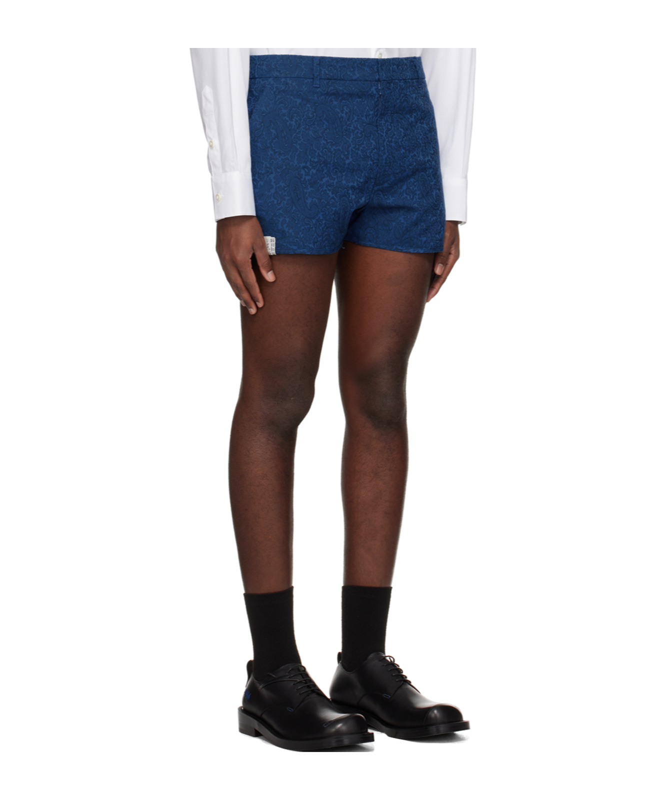 Ader Error Belt Loop Zipper Shorts In Blue