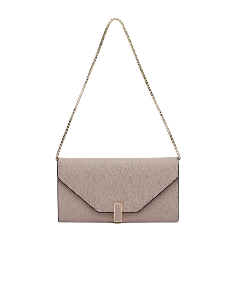 Valextra Foldover-top Chain-linked Wallet In Nude