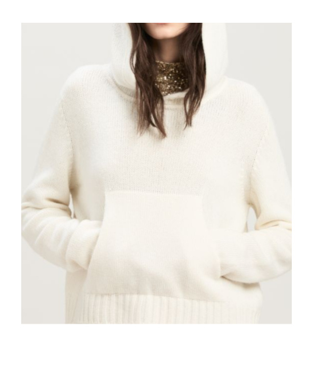 Palm Angels Logo Intarsia Knitted Hoodie In White