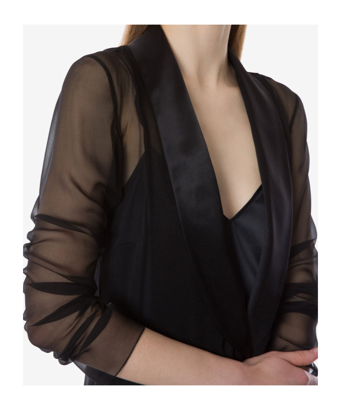 Alberta Ferretti Cowl Neck Chiffon Dress With Petticoat In Black