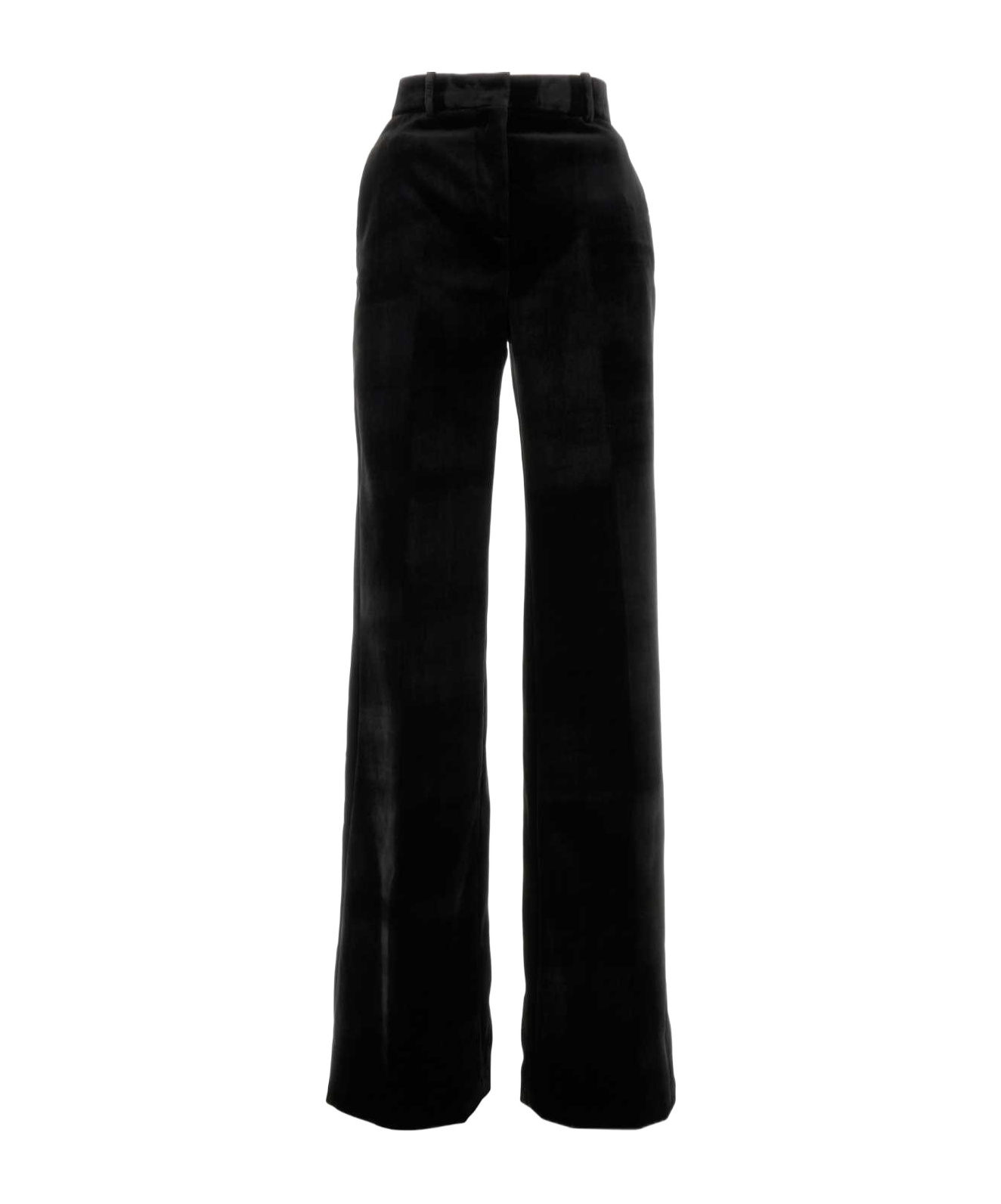 Ermanno Scervino High Waist Wide Leg Palazzo Trousers In Black