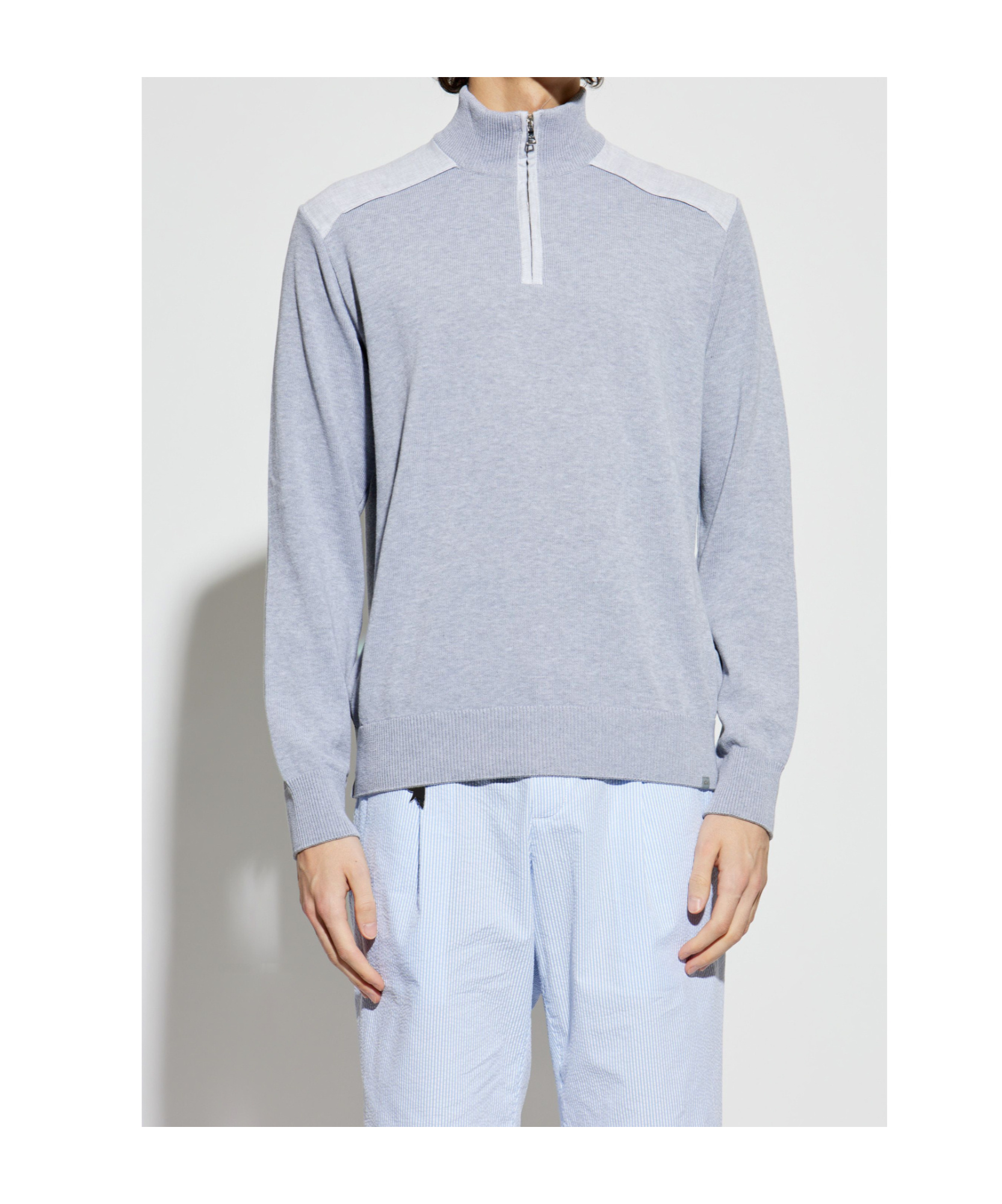 Shop Paul & Shark Panel-detail Jumper In Blue