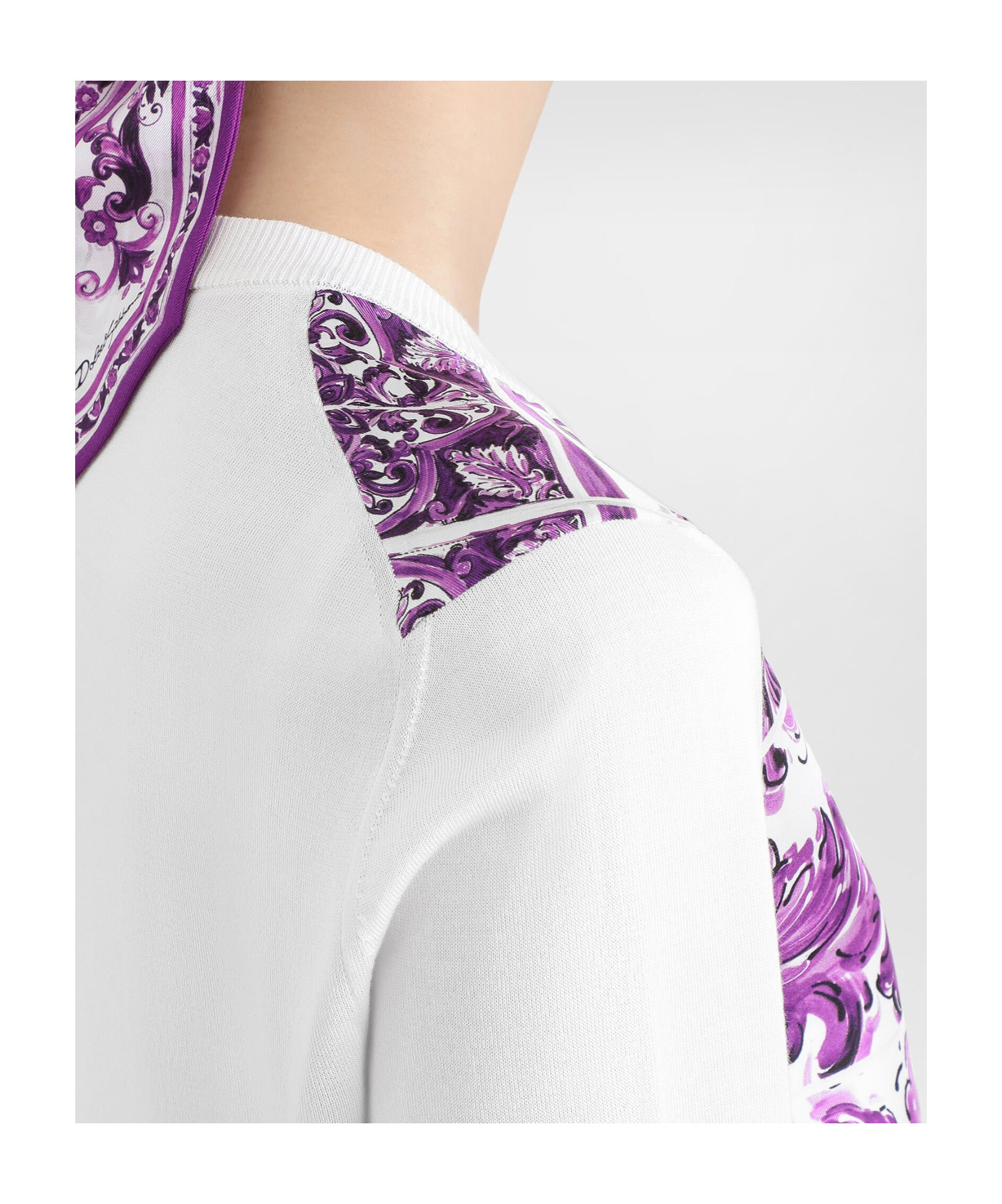 Dolce & Gabbana Women Maiolica Print Silk Cardigan
