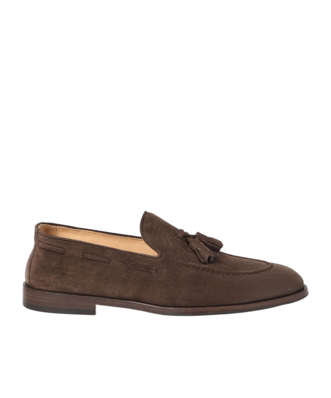 Brunello Cucinelli Round Head Loafer Shoes In Brown