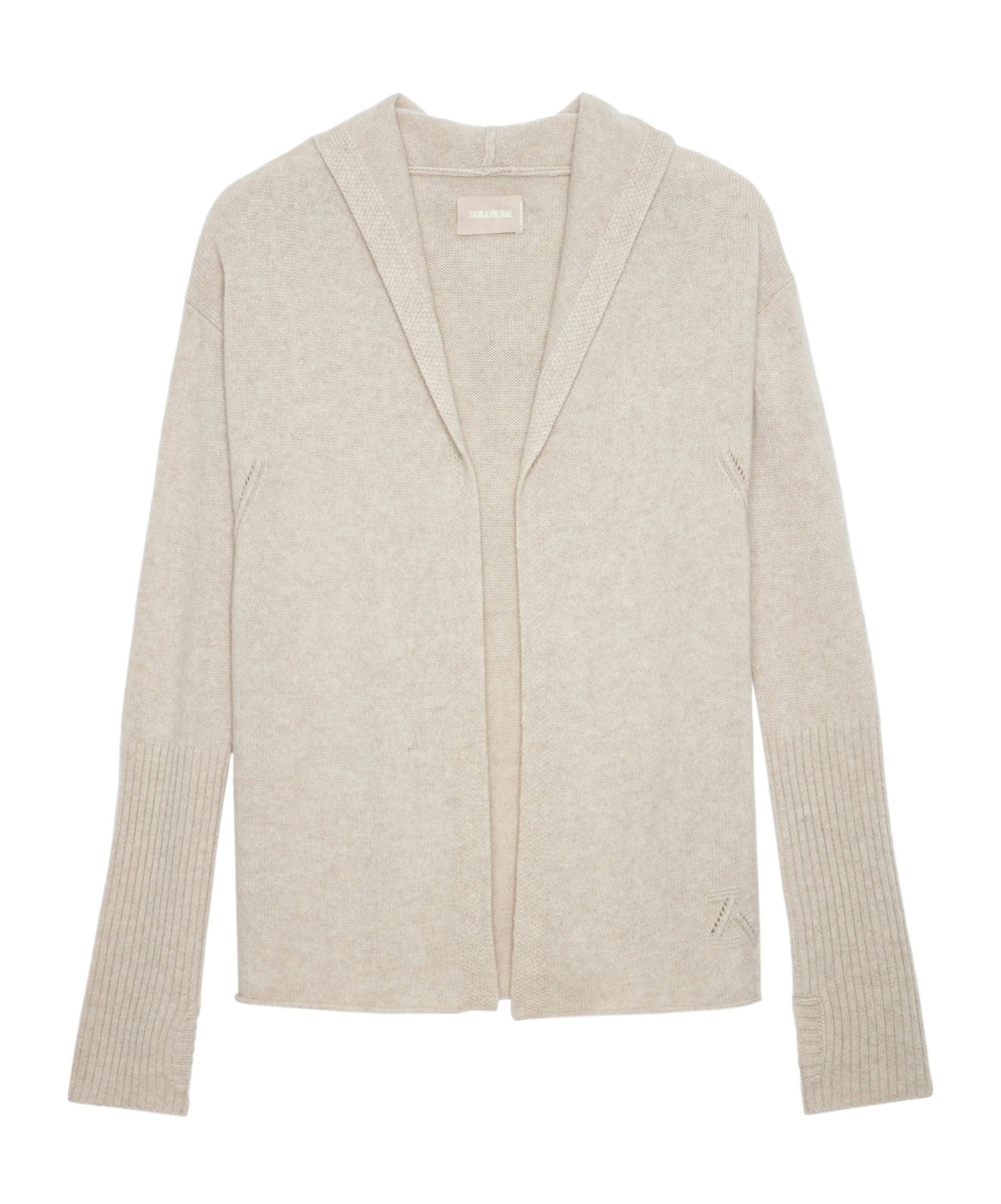 Zadig & Voltaire Daffy Cashmere Embellished Cardigan In Nude
