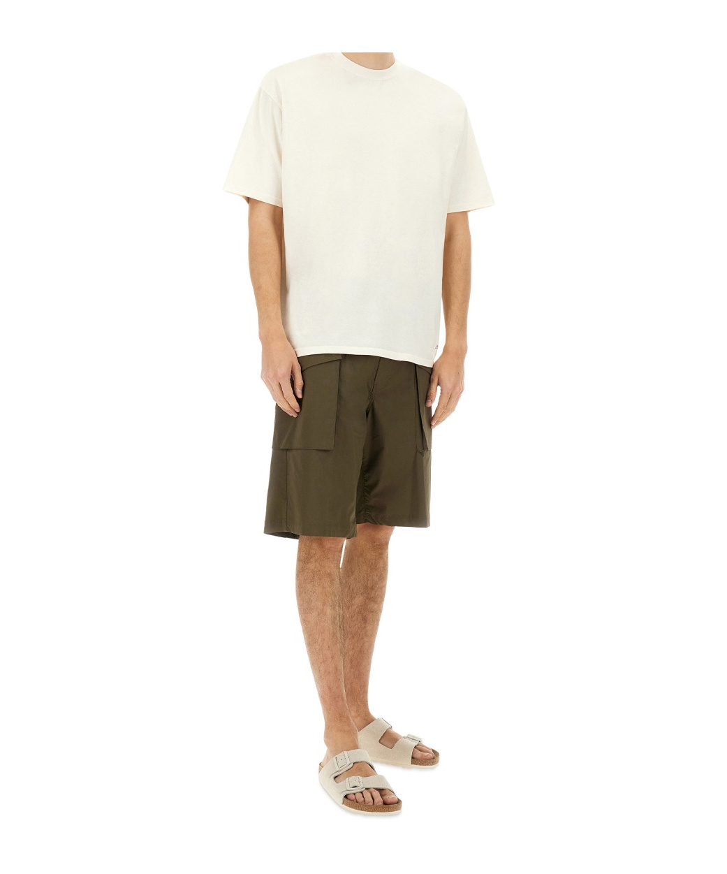 Shop Aspesi Lou Bis Poplin Pocket Shorts
