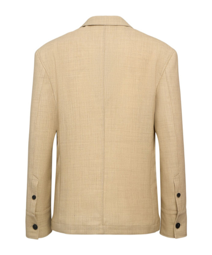 Jacquemus Mens Beige La Veste Canevas Regular-fit Wool Blazer