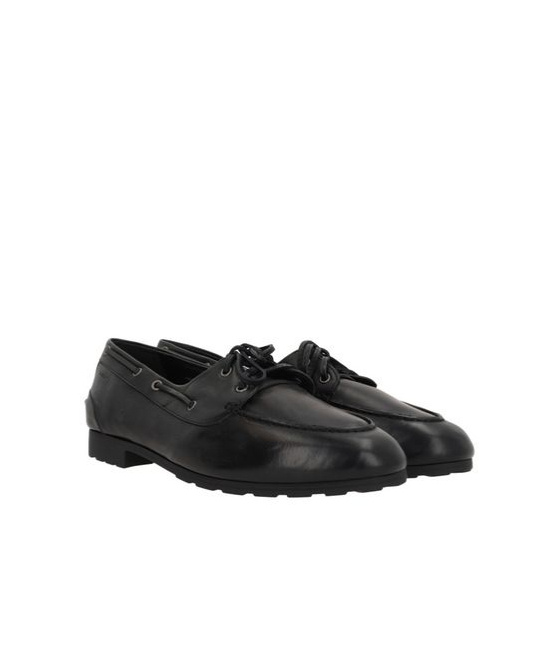 Shop Bally Lace-up Flat Shoes In Black