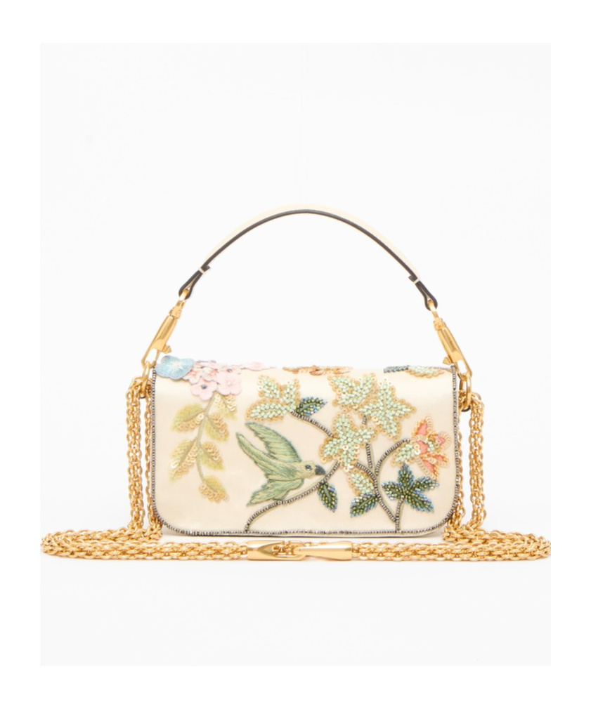 Valentino Garavani Locò Small Embroidered Shoulder Bag In Multi-color